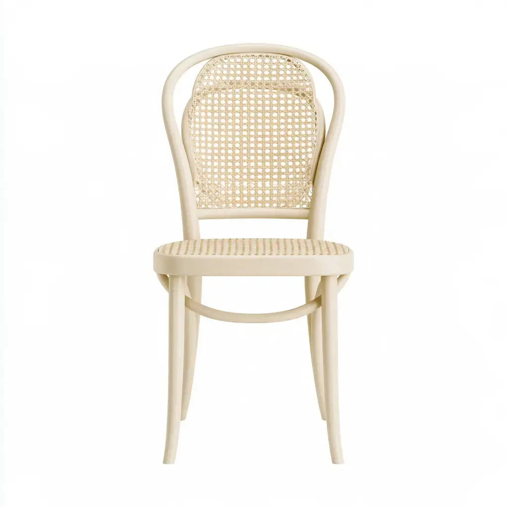 Silla con respaldo alto de trama abierta - beige
