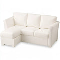 Sofá con asiento alargado y brazos rectos - blanco