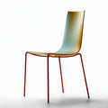 Silla con respaldo alto y patas finas - verde/rojo