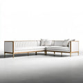 Sofá rinconero con estructura fina - blanco/beige